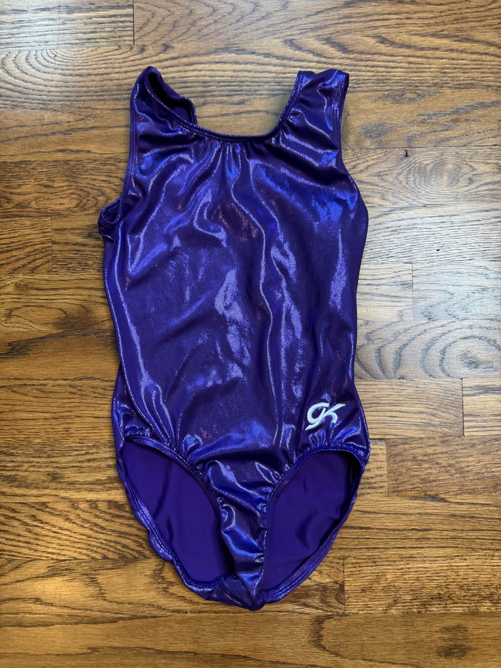 GK Girls Shiny Shimmer Purple Gymnastics  / Dance Leotard AXS